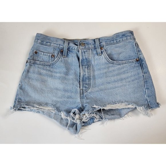 Levi's Pants - Levi's 501 Raw Cut Off High Rise Denim Jean Shorts Size 28